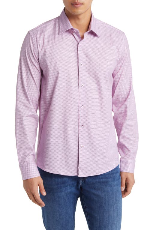 Microdot Button-Up Shirt in Lavender