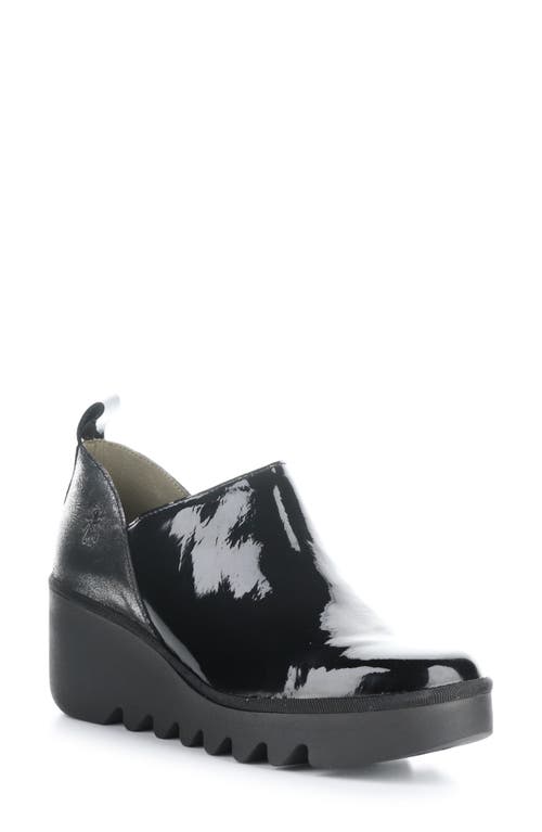 Shop Fly London Beli Platform Wedge Bootie In Black/silver