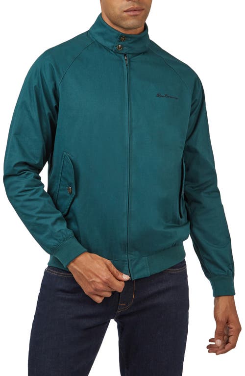 Signature Harrington Cotton Jacket in Ocean Green