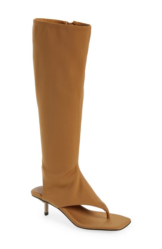 Jeffrey Campbell Confidence Knee High Sandal In Natural Neoprene