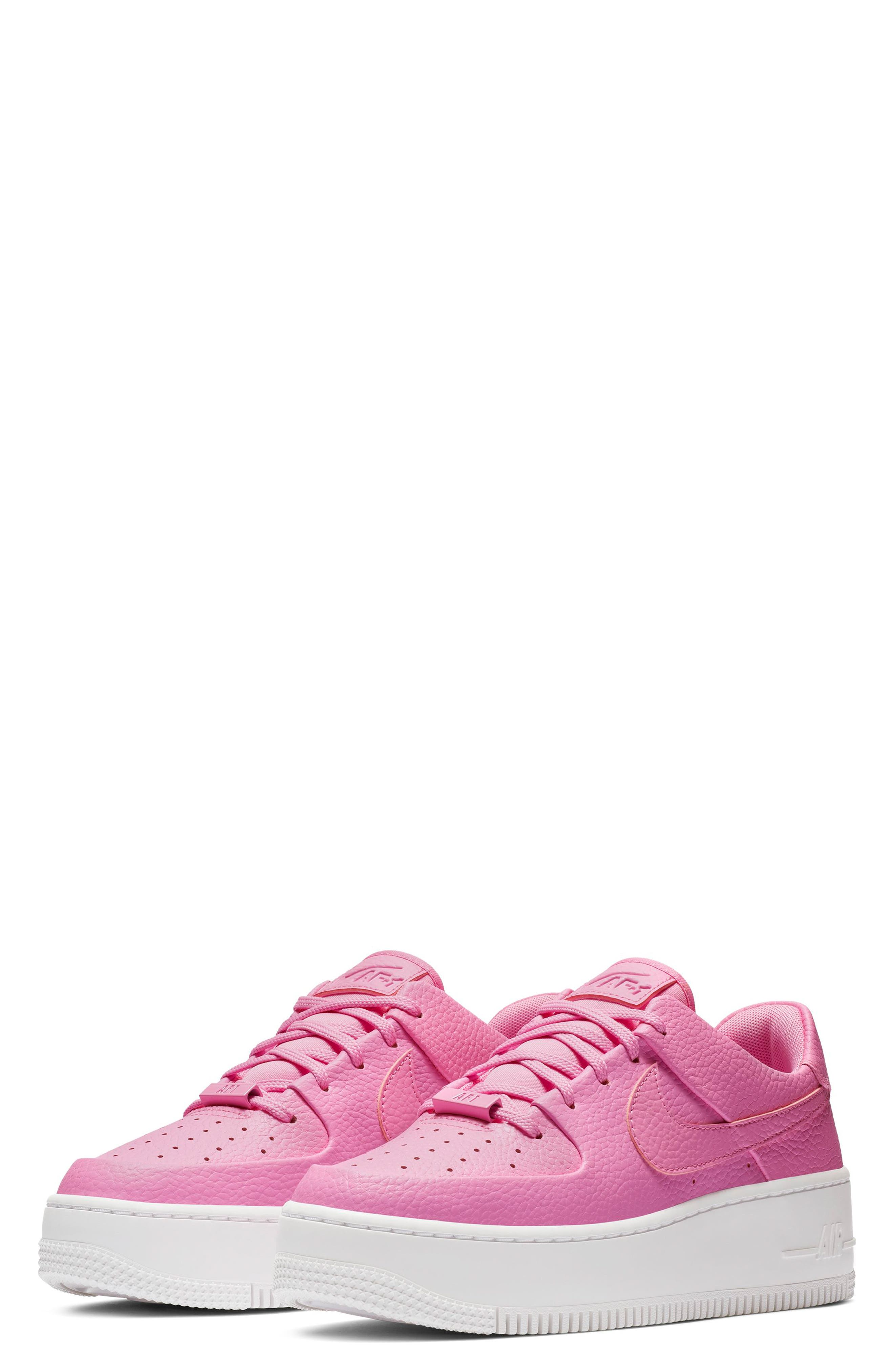 Nike Air Force 1 Sage Low Platform Sneaker, Red