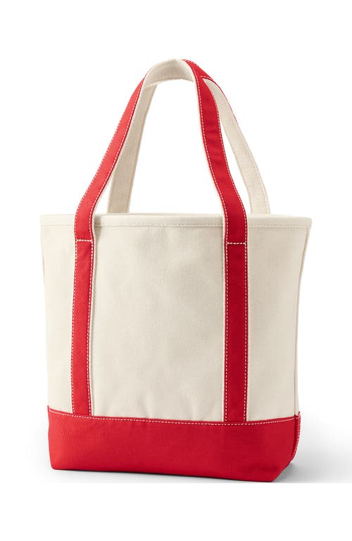 Lands' End Open Top Canvas Tote Bag In Natural/silver Graphite