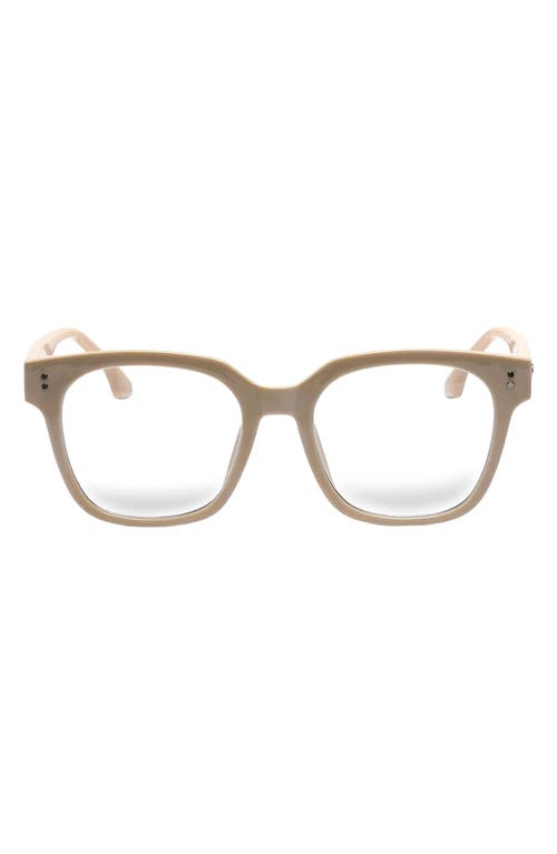 Fifth & Ninth Sage 53mm Round Blue Light Blocking Glasses In Beige/clear