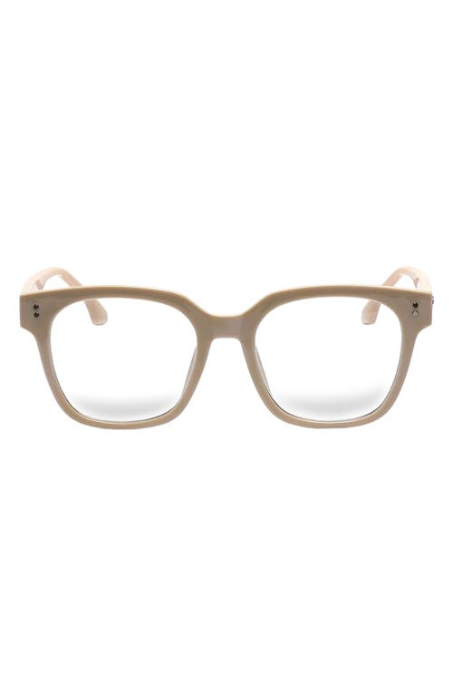 Sage 53mm Round Blue Light Blocking Glasses in Beige/Clear