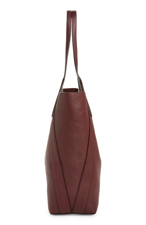 Shop Mulberry Bayswater Heavy Grain Leather North/south Tote In Black Cherry