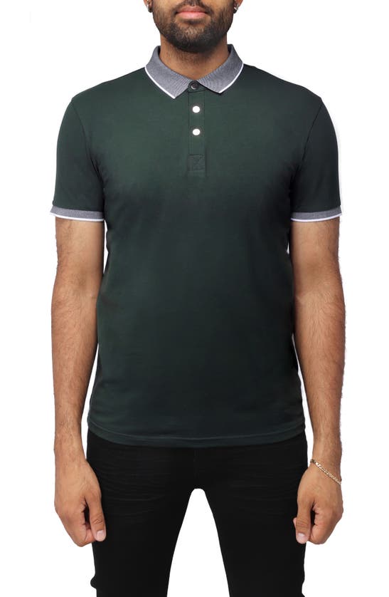 X-ray Pipe Trim Knit Polo In Hunter