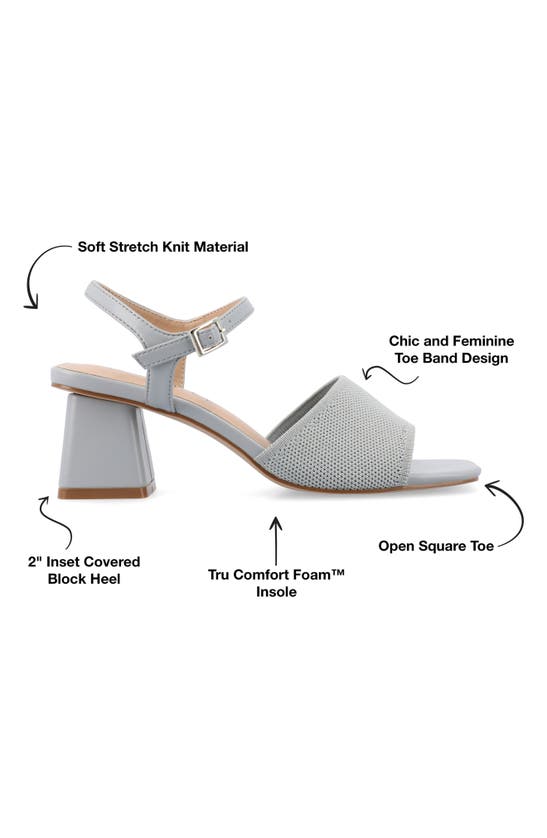 Journee Collection Knit Block Heel Sandal In Blue