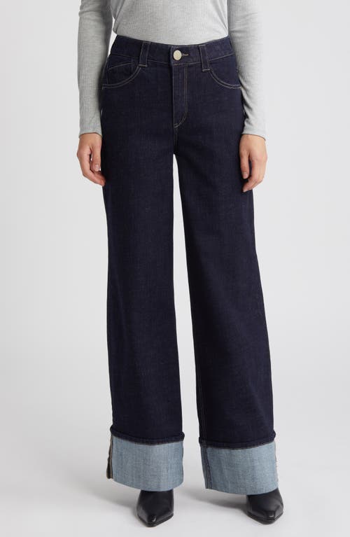 Shop Wit & Wisdom 'ab'solution Skyrise Cuffed Wide Leg Jeans In Indigo