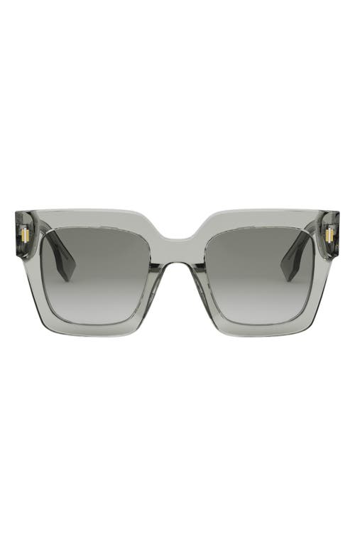 'Fendi Roma 50mm Square Sunglasses in Grey/Gradient Smoke at Nordstrom