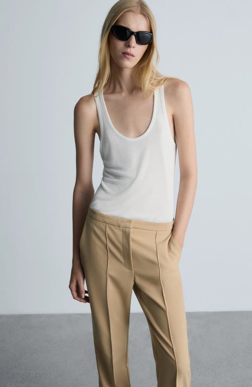 Mango Stretch Flare Pants In Medium Brown