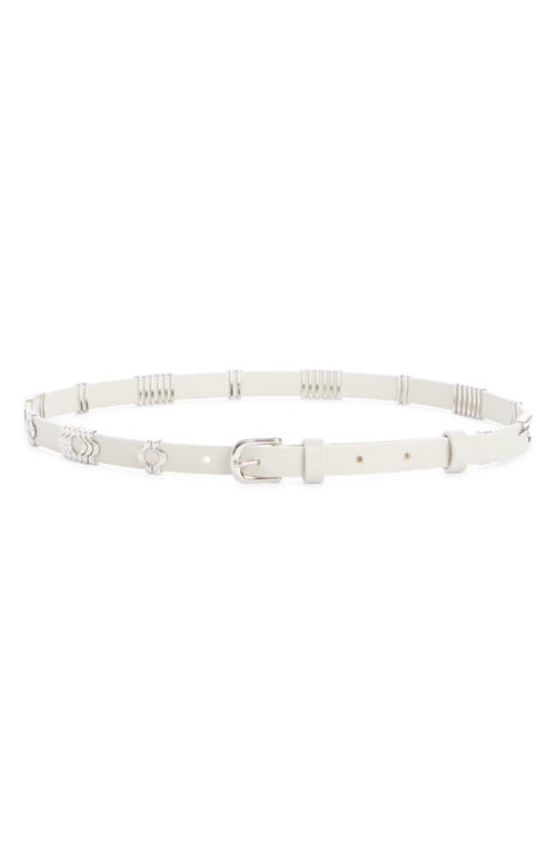 Shop Isabel Marant Odena Faithful Leather Belt In Chalk/silver