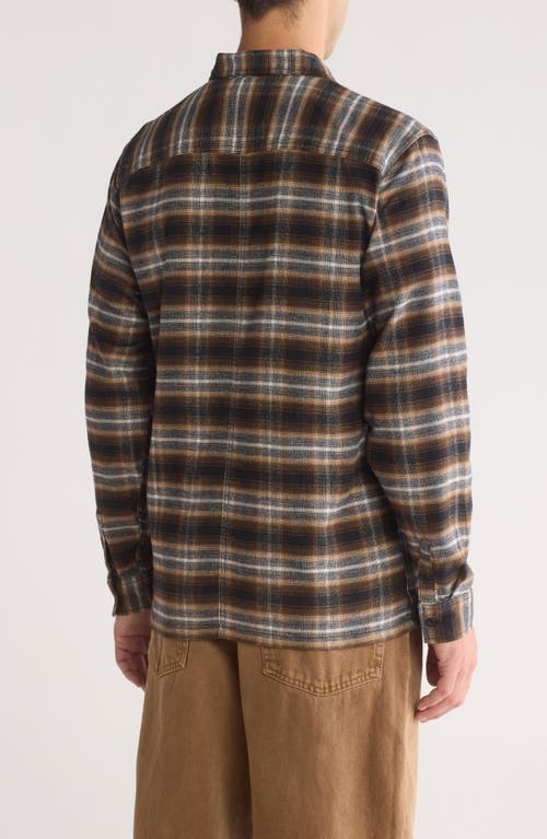 Shop Vans Montwood Plaid Flannel Zip-up Shirt In Black/sepia