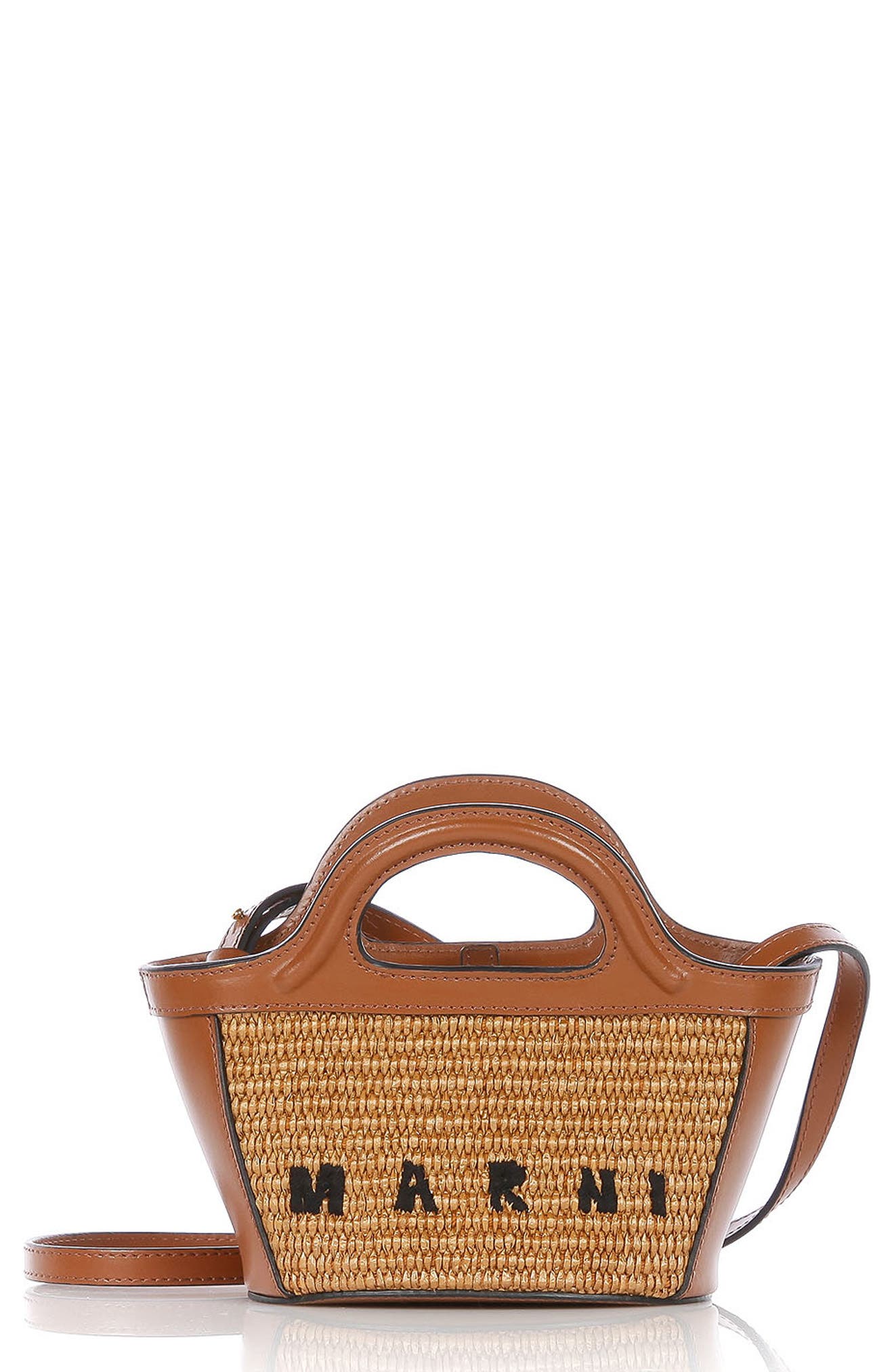 Tropicalia Large Shopper Bag - Marni - Raw Sienna - Leather