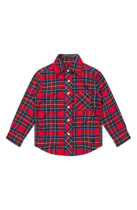 Kids' Tartan Cotton Flannel Button-Up Shirt (Toddler & Little Kid)