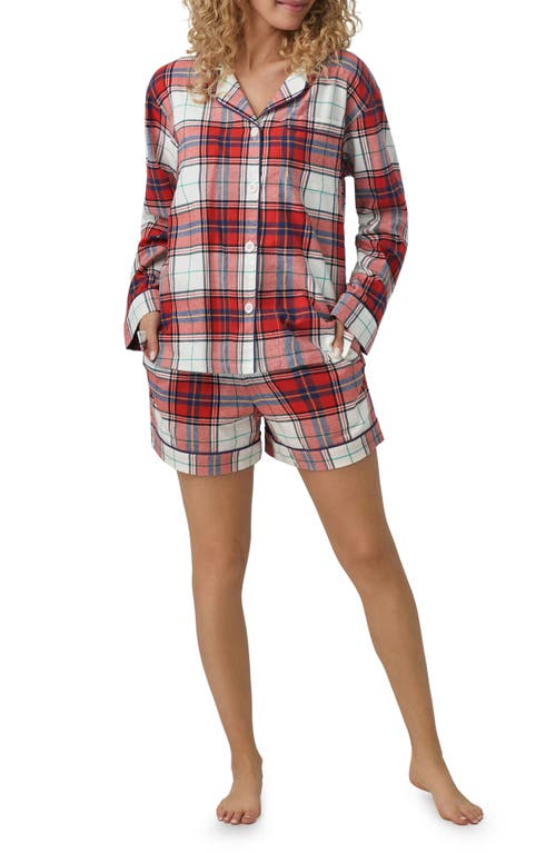 BedHead Pajamas Holiday Print Cotton Flannel Short Pajamas in Festive Tartan at Nordstrom, Size X-Small