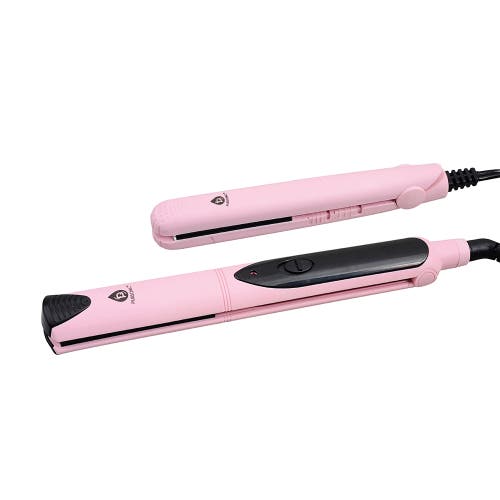 Pursonic Flat Iron Hair Straightener With A Free Travel Straightener In Pink