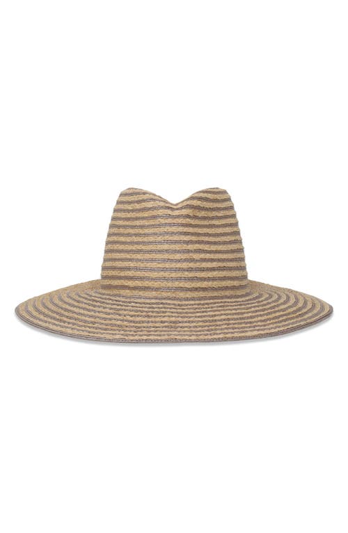 Jeanne Packable Raffia Sun Hat in Natural/Cocoa