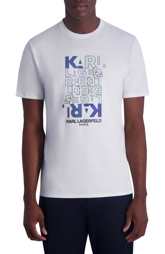 Karl Lagerfeld Broken Logo Graphic T-shirt In White