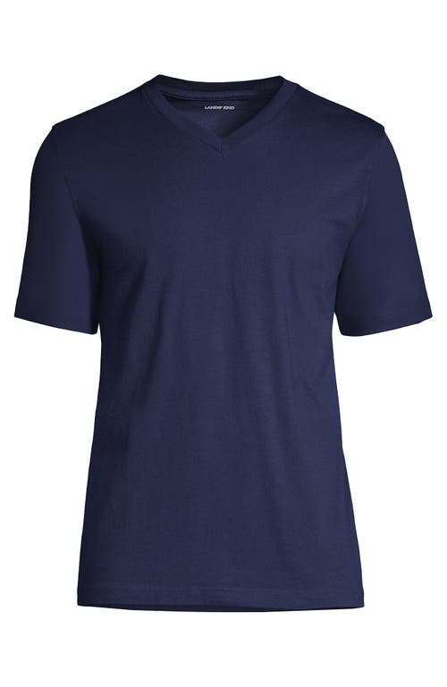 Shop Lands' End Super-t Short Sleeve V-neck T-shirt In Radiant Navy