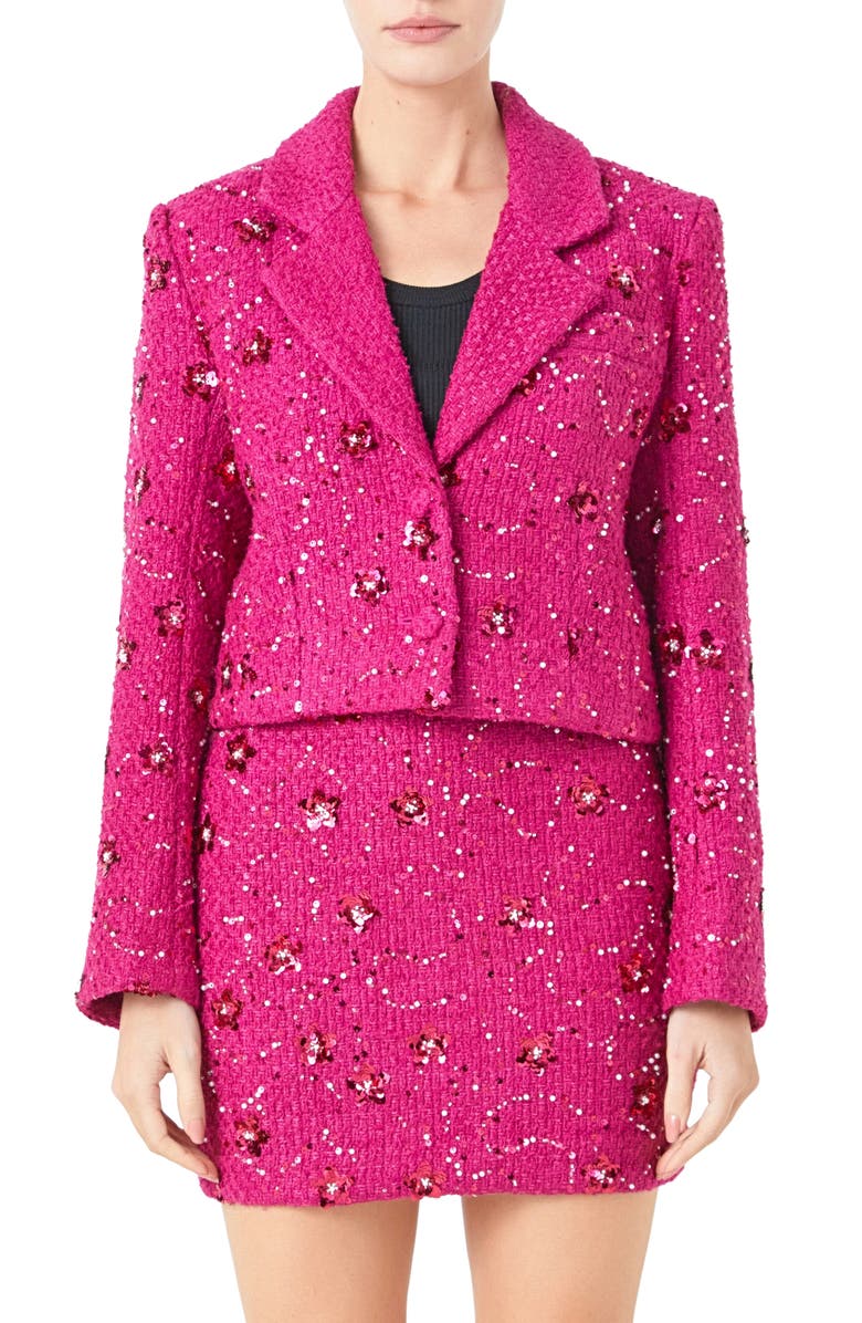 Endless Rose Sequin Crop Blazer Nordstrom