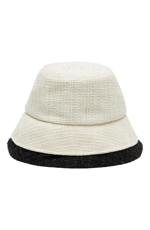 Shop Eugenia Kim Suzuki Packable Tweed Asymmetric Bucket Hat In Ivory