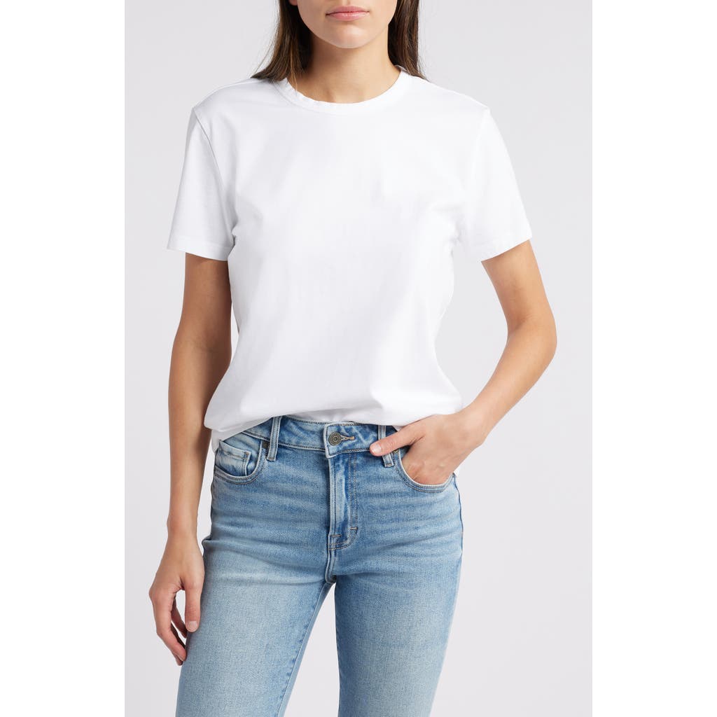 Madewell Bella Softfade Cotton Crop T-shirt In Eyelet White