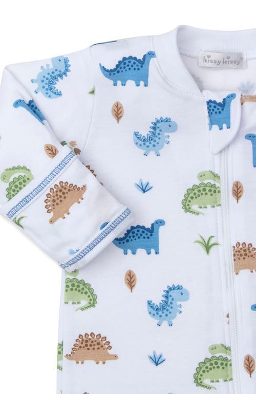 Shop Kissy Kissy Pima Cotton Footie In Dinosaurs