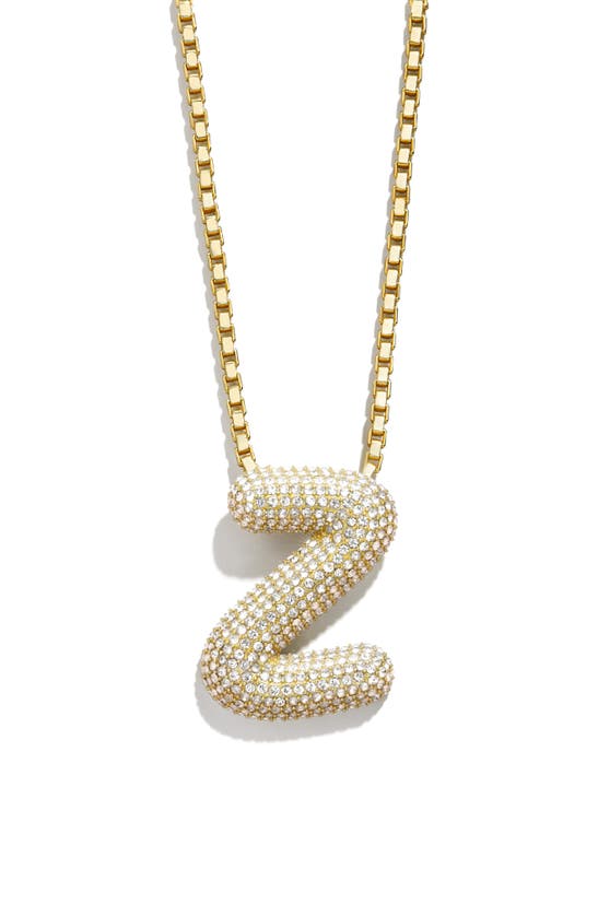 Shop Baublebar Pavé Crystal Bubble Initial Pendant Necklace In Gold Z
