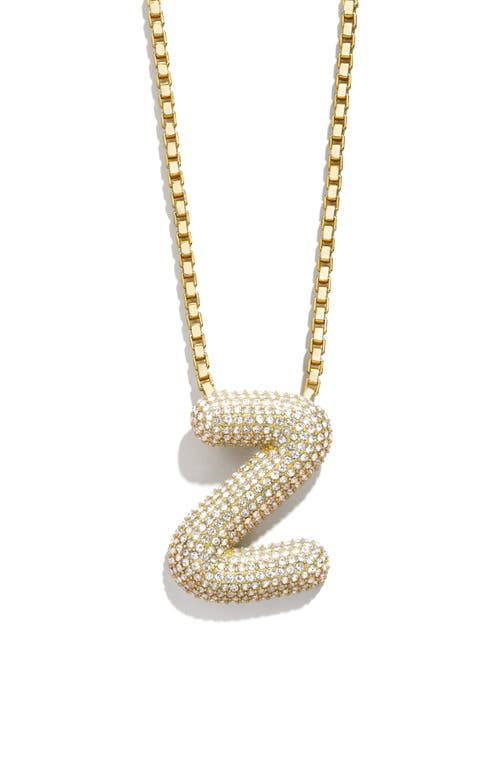 Pavé Crystal Bubble Initial Pendant Necklace in Gold Z