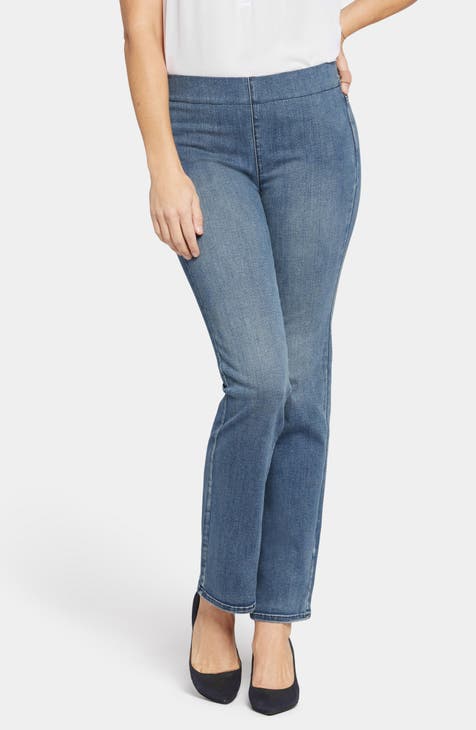 Pull On Straight Leg Jeans