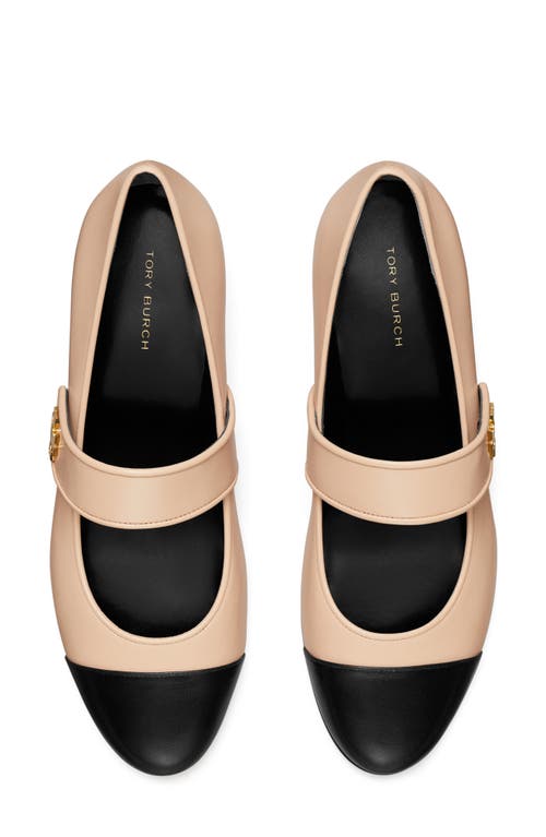 Shop Tory Burch Cap Toe Mary Jane Pump In Rose Pink/perfect Black