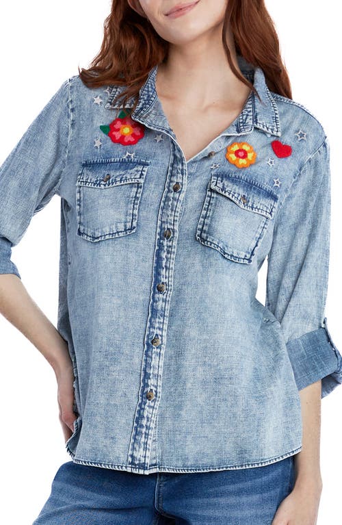 Billy T Birds of a Feather Embroidered Denim Button-Up Shirt at Nordstrom,