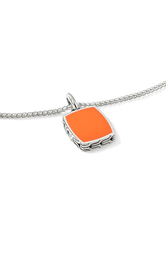 Shop John Hardy Reversible Pendant Necklace In Orange