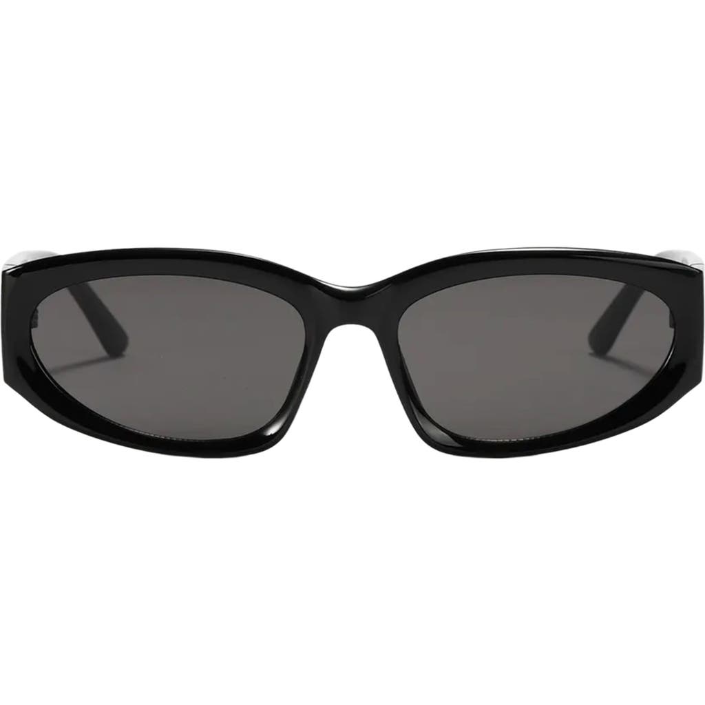 Fifth & Ninth Shea 59mm Polarized Gradient Oval Sunglasses In Black/black