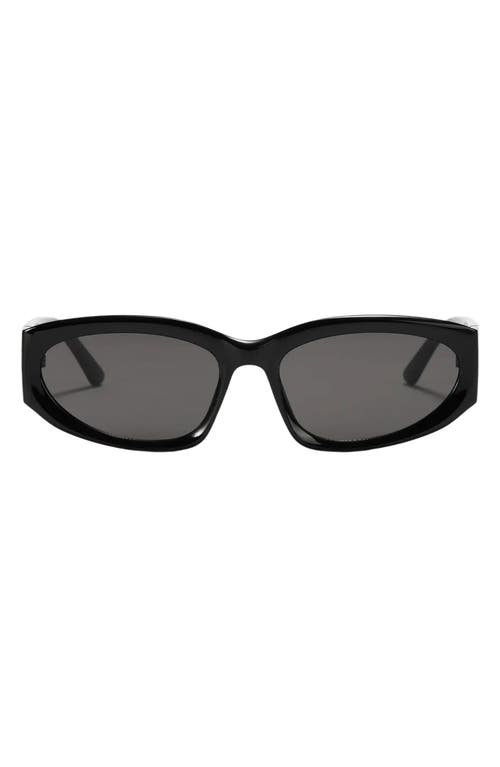 Shea 59mm Polarized Gradient Oval Sunglasses in Black/Black