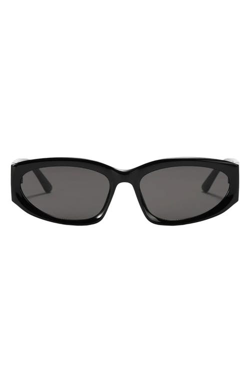 Shop Fifth & Ninth Shea 59mm Polarized Gradient Oval Sunglasses In Black/black