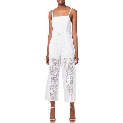 French Connection Helenie Crop Lace Jumpsuit, White
