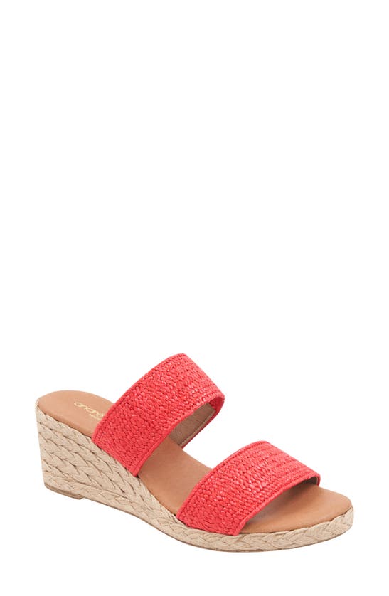 Shop Andre Assous Nori Espadrille Wedge Sandal In Red