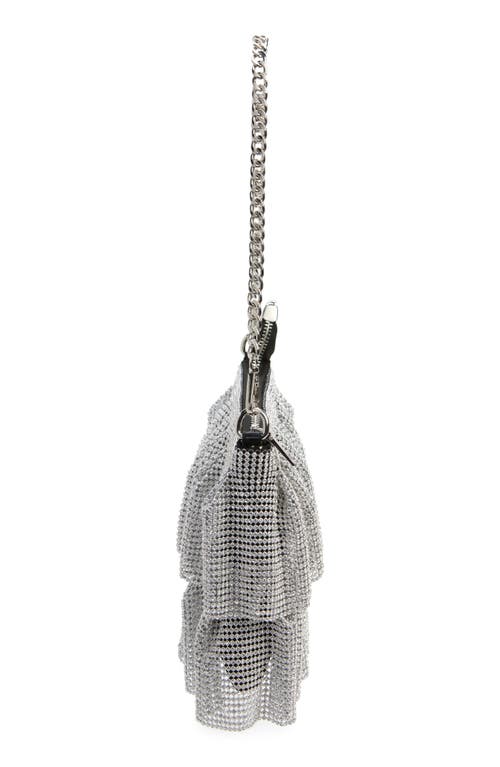 Natasha Crystal Mesh Shoulder Bag In Black/crystal
