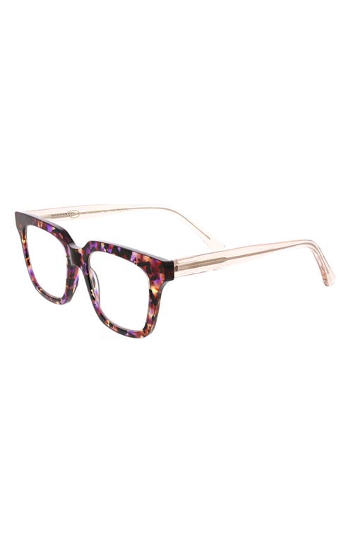 Oscar De La Renta 51mm Square Optical Glasses In Purple Demi