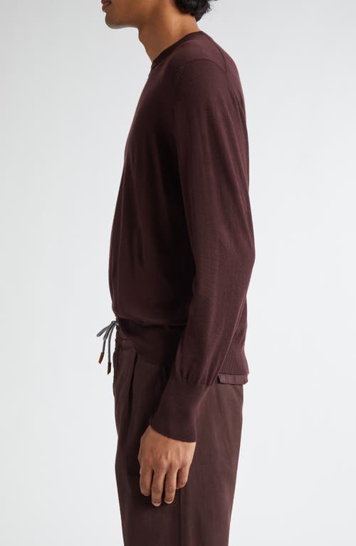 Eleventy Avalon Wool Crewneck Sweater In Barolo