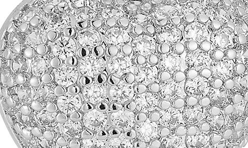 Sphera Milano Pavé Cubic Zirconia Drop Huggie Hoop Earrings In Silver