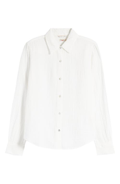 Dream Organic Cotton Gauze Button-Up Shirt in White