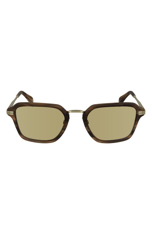 Paul Smith Kean Rectangular Sunglasses, 52mm In Striped Brown