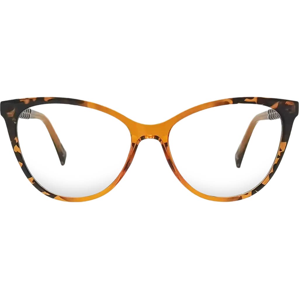 Fifth & Ninth Vera 56mm Cat Eye Blue Light Blocking Glasses In Torte/clear