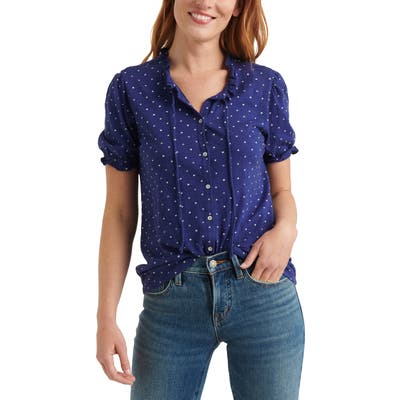 Lucky Brand Print Button-Up Shirt, Blue