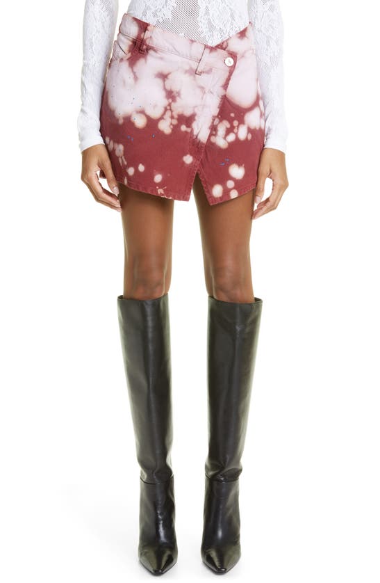 Attico ''eudra'' Pink And Bordeaux Mini Skirt In Pink/ Bordeaux