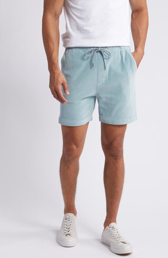 Shop Faherty Corduroy Drawstring Shorts In Gulf Blue