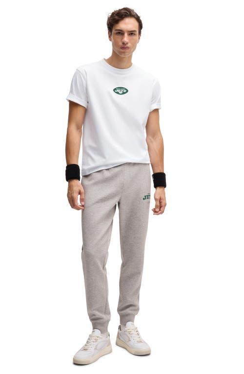 Shop Hugo Boss Boss X Nfl Stretch Cotton Graphic T-shirt In New York Jets - White