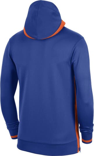 Men's Nike Blue New York Knicks Authentic Showtime Performance Full-Zip Hoodie Size: Extra Large